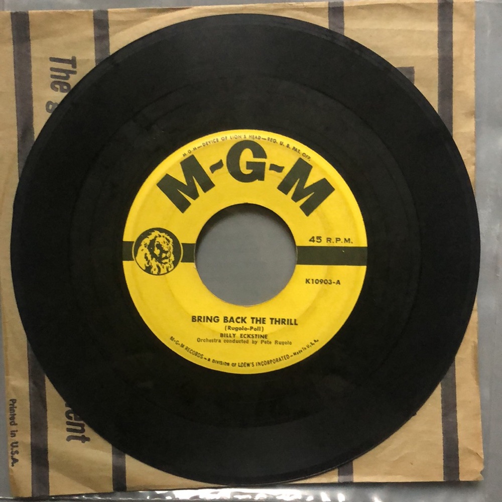 Billy Eckstine Bring Back The Thrill Vinyl 45 Record '51